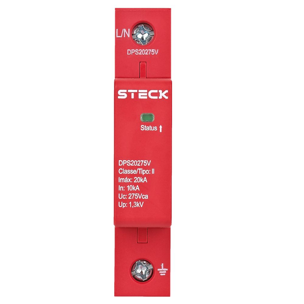 Dispositivo De Proteção Contra Surtos Tipo Cartucho, Imáx = 20Ka, 275V Classe Ii, Vermelho Steck Dps20275V