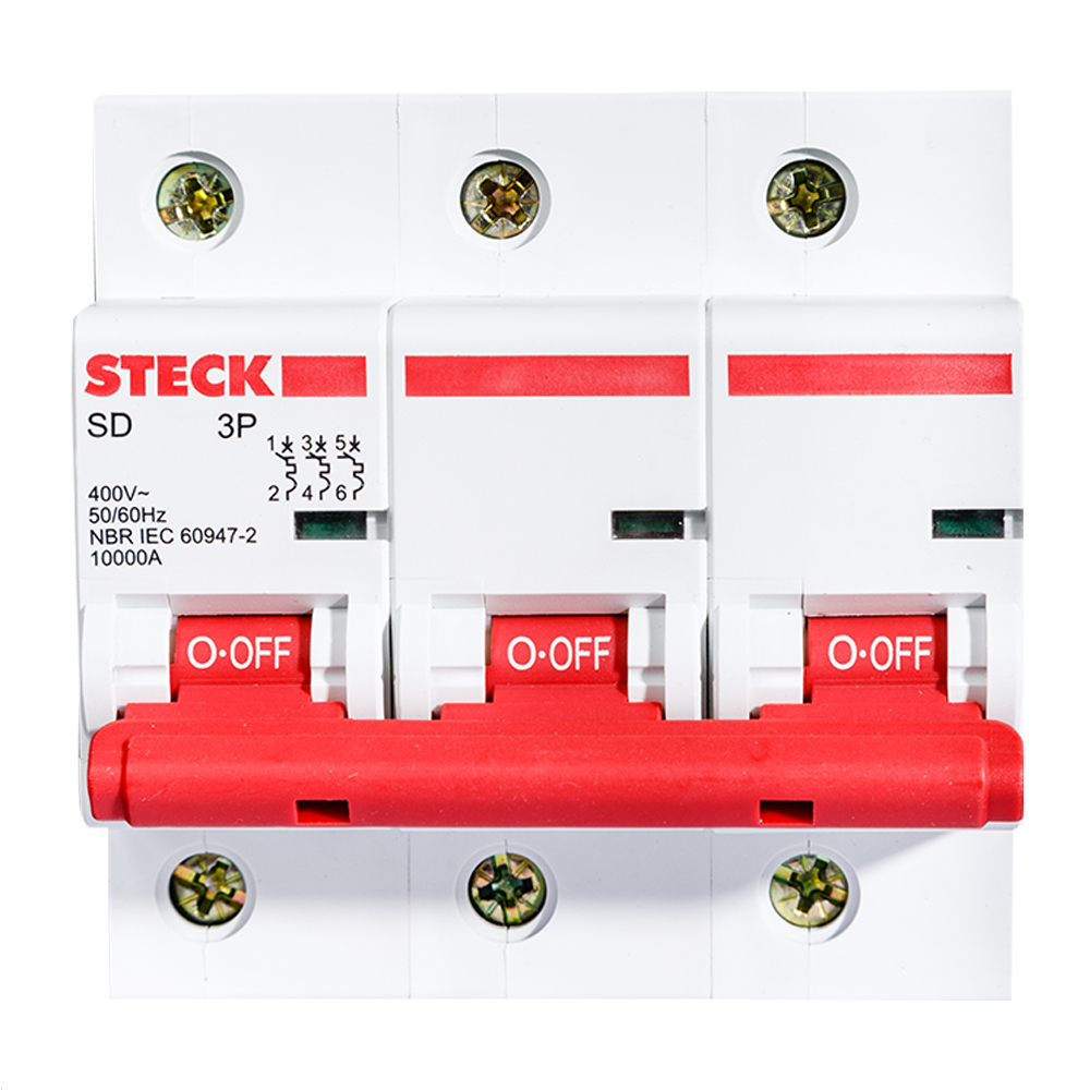 Disjuntor Serie Sd3 100A 3P Curva C 10Ka Steck Sdd3C100
