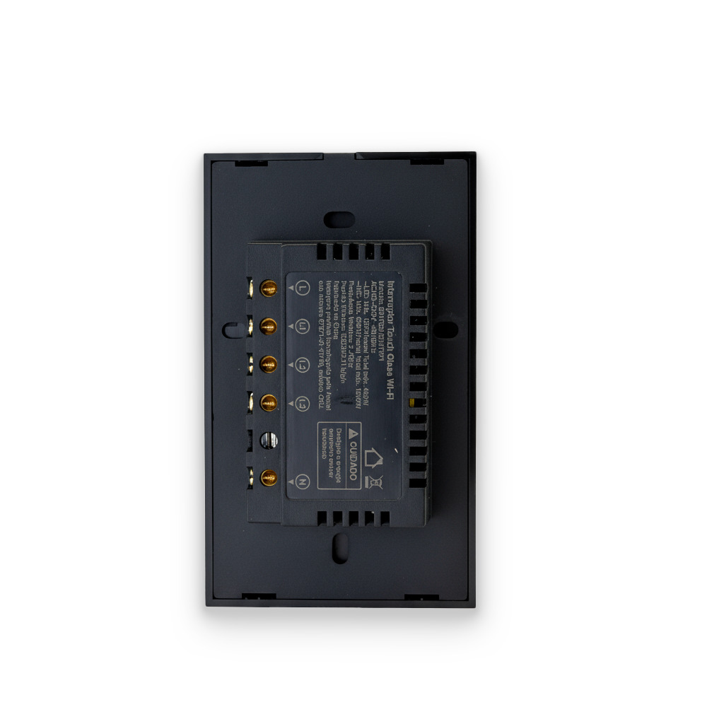 Interruptor Steck Ambiente Conectado 4X2" 2 Módulos Touch Preto Wi-Fi
